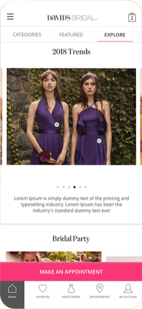 David's Bridal app preview